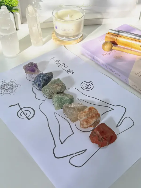 Kit de cristais brutos dos 7 chakras