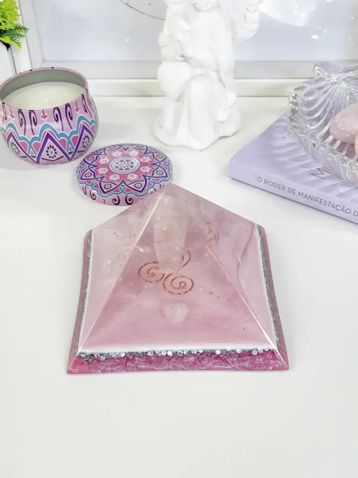 Orgonite Queóps Quartzo Rosa - Amor Próprio - P2