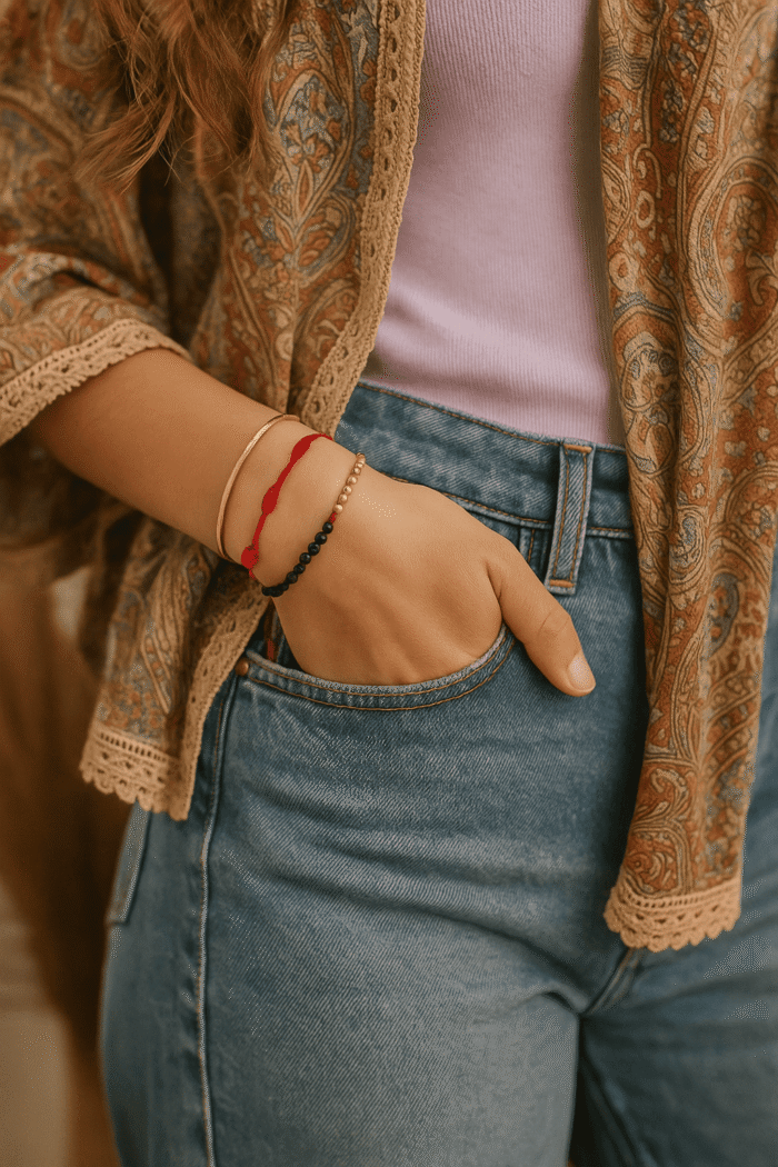 Pulseira Vermelha de 7 Nós – Proteção Espiritual e Energia Positiva (Kabbalah)