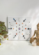 Quadro decorativo de cristais | Flor da vida | Proteção e Força Interior