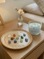 Kit Presente Expanção: Pingentes cristais 7 chakras + Vela Água Marinha (brisa do mar) - Imagem 2